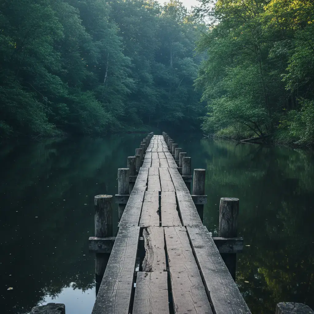 Calm river and forest